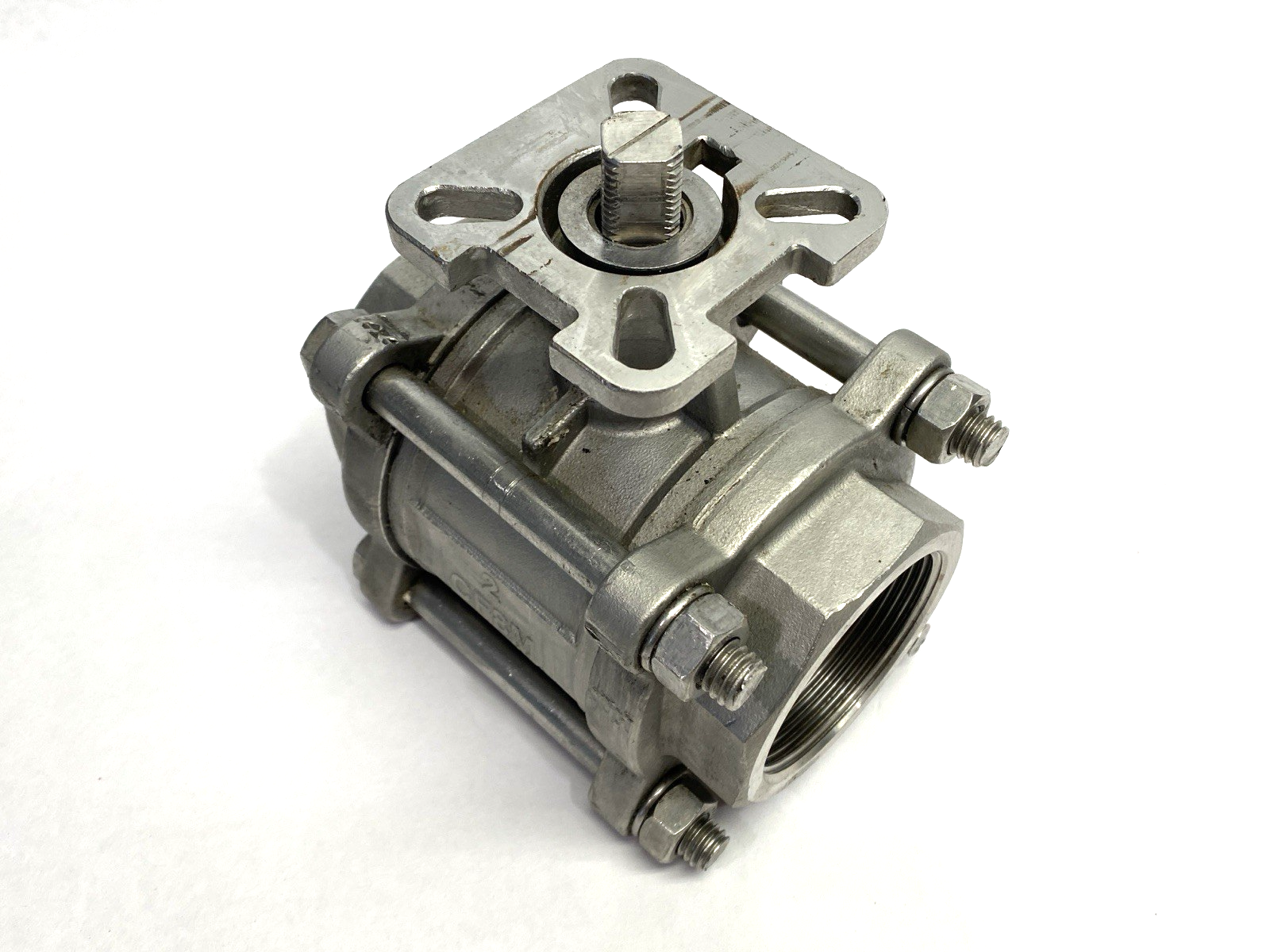 Stainless Steel Ball Valve 2" CF8M 14mm Square Stem Size 1000WOG F05/F07 - Used - Maverick Industrial Sales