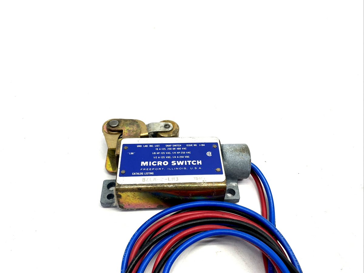 Honeywell BZLN-2-LH3 Micro Switch Snap Action Roller Lever Limit Switch 15A 125V - Maverick Industrial Sales