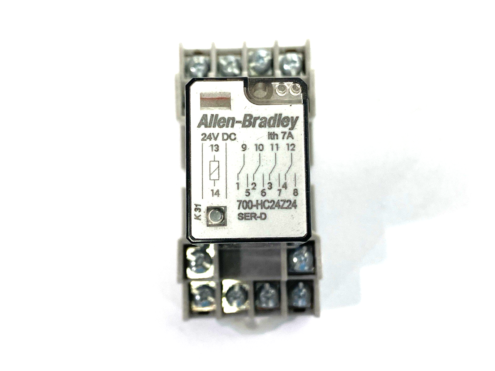 Allen Bradley 700-HC24Z24 Ser. D Ice Cube Relay 24VDC w/ 700-HN128 Ser. B Base - Maverick Industrial Sales