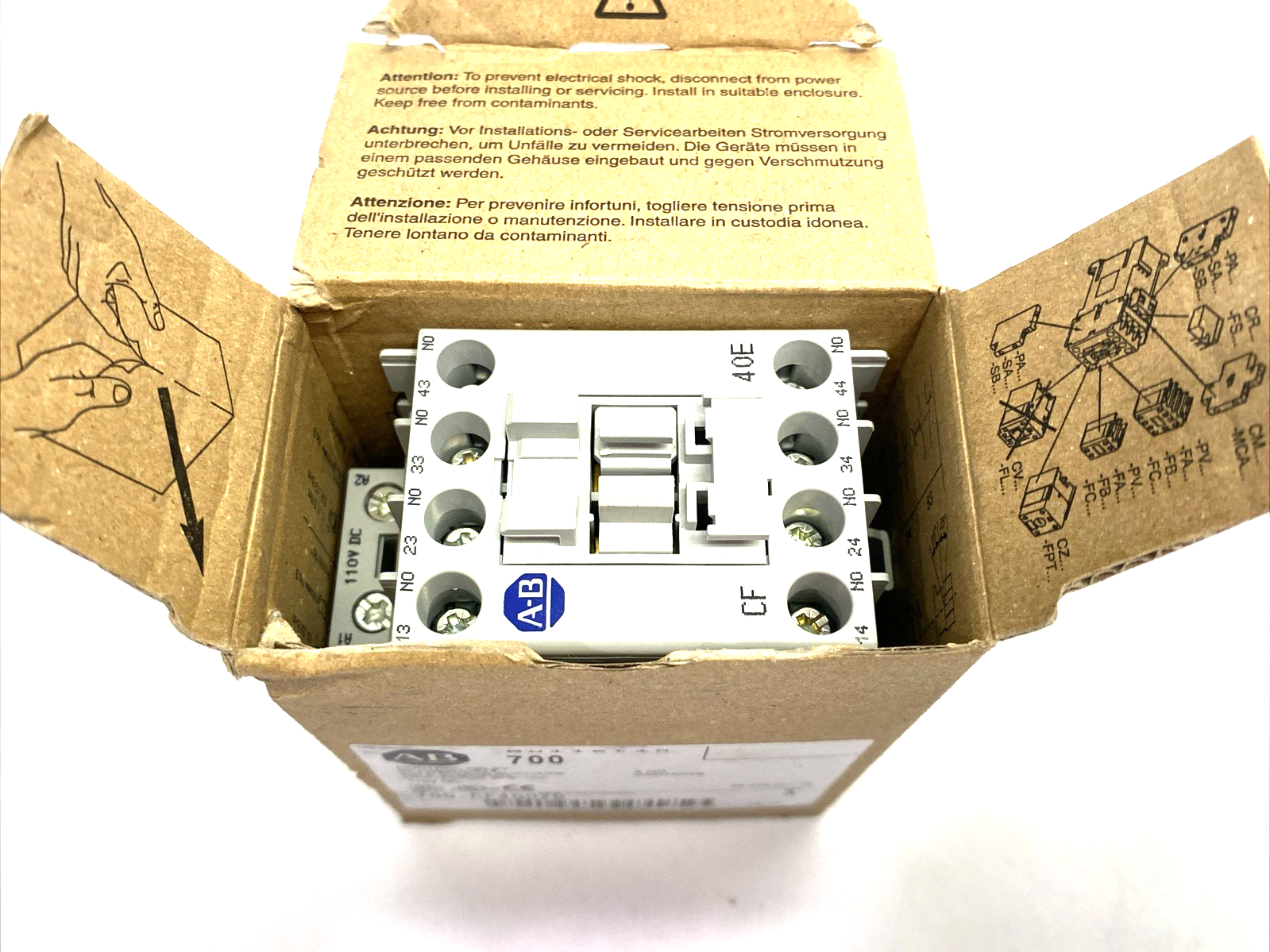 700-CF400ZD | Allen Bradley Ser. A Industrial Control Relay 4 NO Contacts - New – Open box - Maverick Industrial Sales