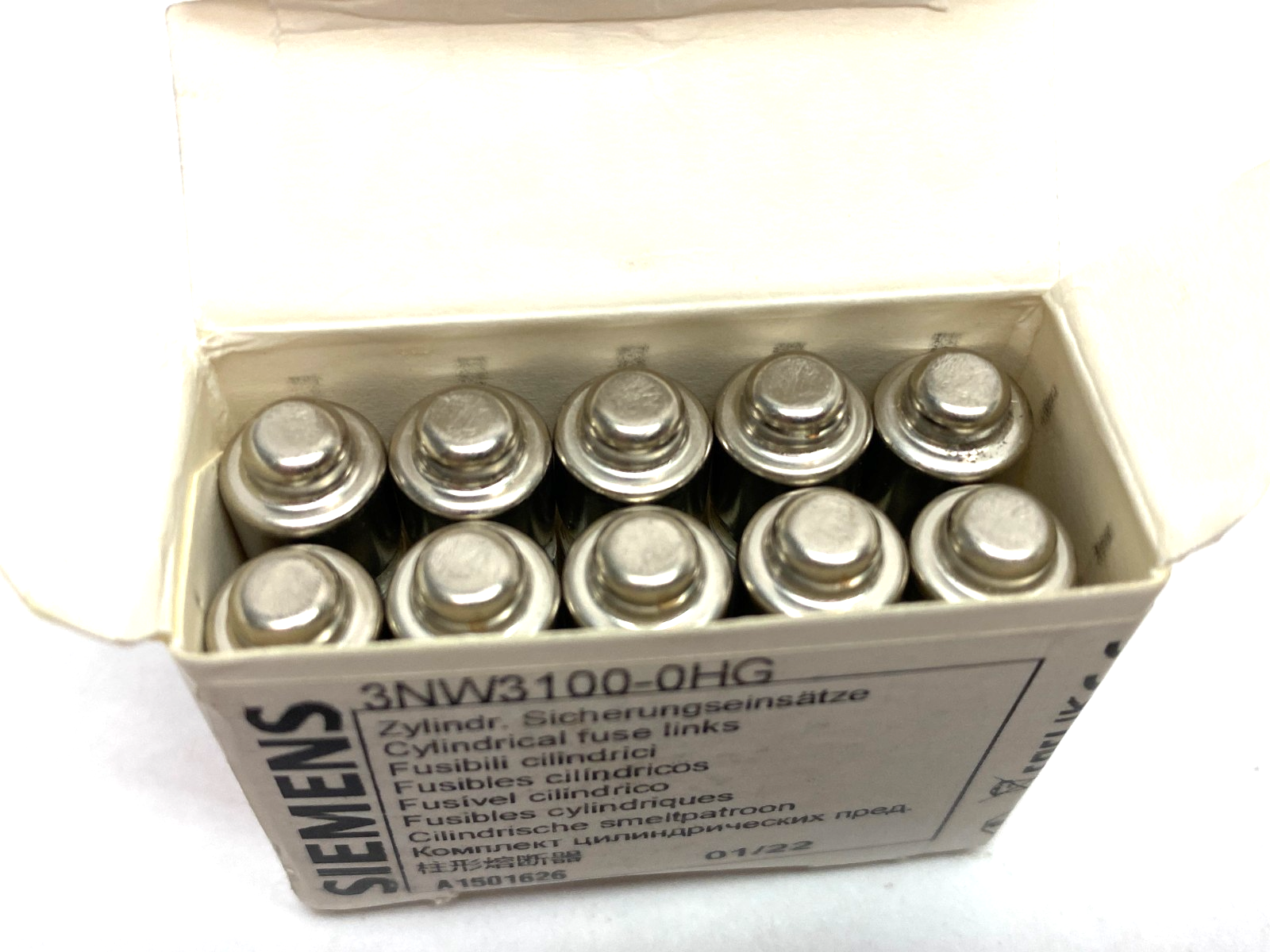 Siemens 3NW3100-0HG SENTRON Cylindrical Fuse Slow-Blow 10A, BOX OF 10 - Maverick Industrial Sales