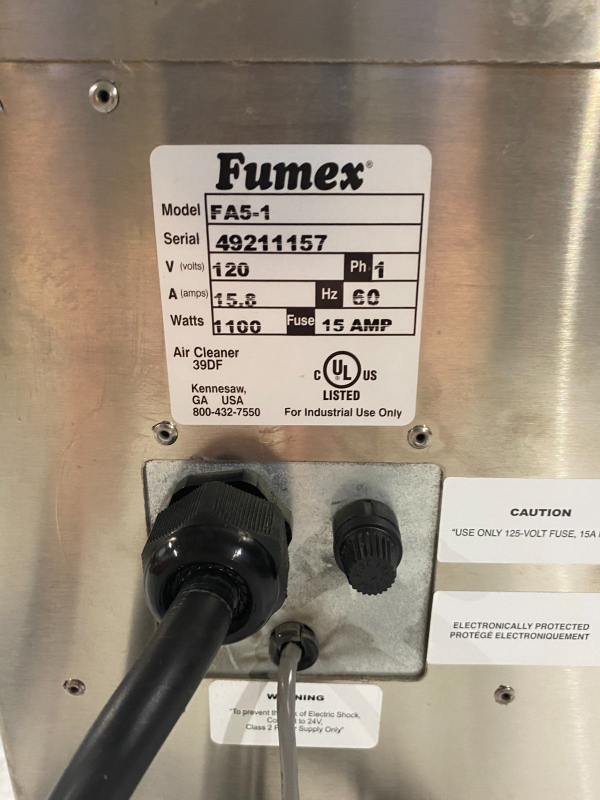 Fumex FA5-1 Air Filtration Fume Extractor Unit - Maverick Industrial Sales