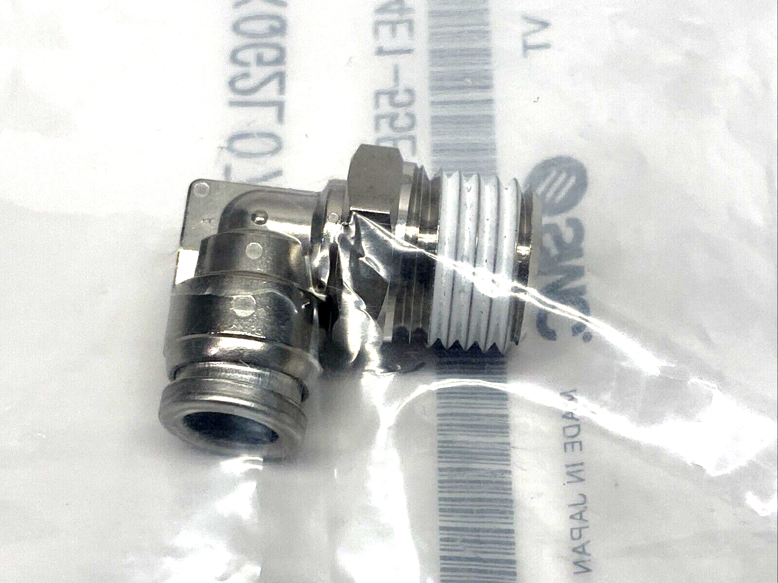 KQG2L07-N02S | SMC Pneumatic Fitting, Male Elbow SS 1/4" Tube OD 1/4" NPT, SUS - New - Maverick Industrial Sales