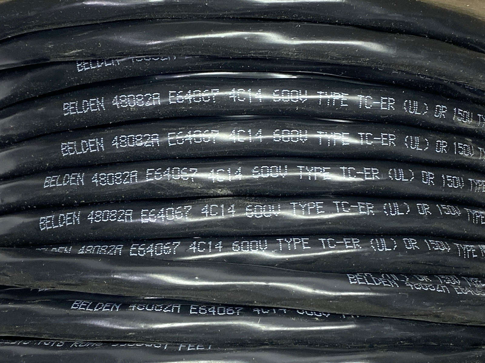 48082A | Belden Tray & TC Cable Blk PVC Jkt 4-Conductor 14AWG 600V SPOOL OF 120' - New – Open box - Maverick Industrial Sales