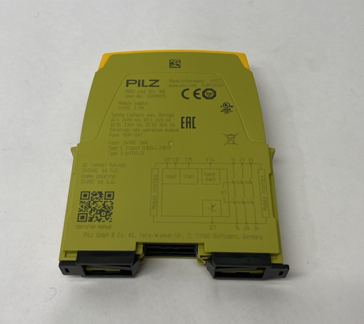 2A000015 | Pilz Safety Relay Expansion Module, 1-input Function, PNOZ yio2 2DI 3NO - New – Open box - Maverick Industrial Sales
