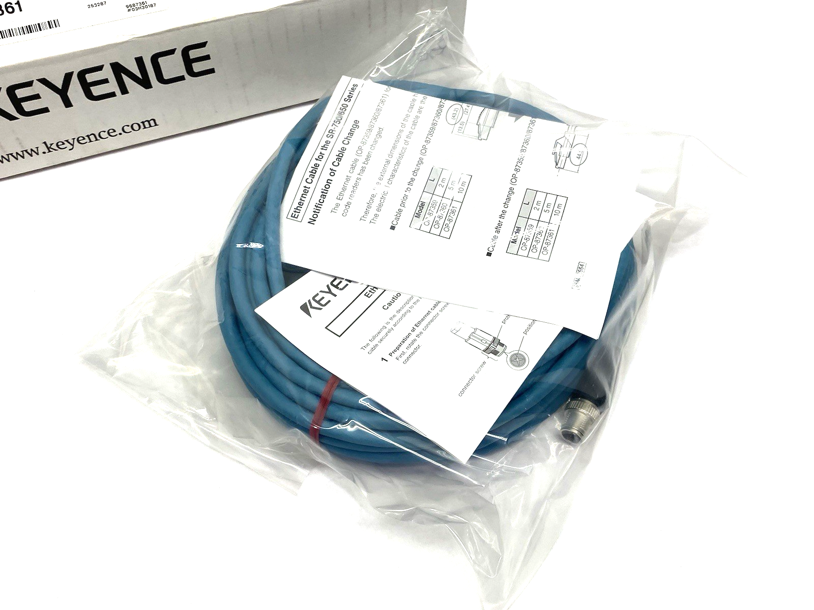 | Keyence OP-87361 Ethernet Connection Cable NFPA79 Compatible, 10 m - New – Open box - Maverick Industrial Sales