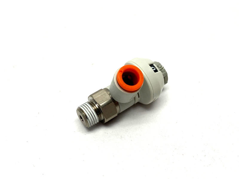 SMC AS2201FS-N01-07S Speed Control Fitting w/ Scale 1/8" NPT Thread 1/4" OD Tube - Maverick Industrial Sales