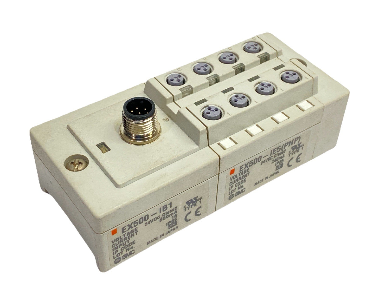 SMC EX500-IB1 DeviceNet Input Base Unit w/ EX500-IE5 Input Block 8x M8 3-Pin - Maverick Industrial Sales