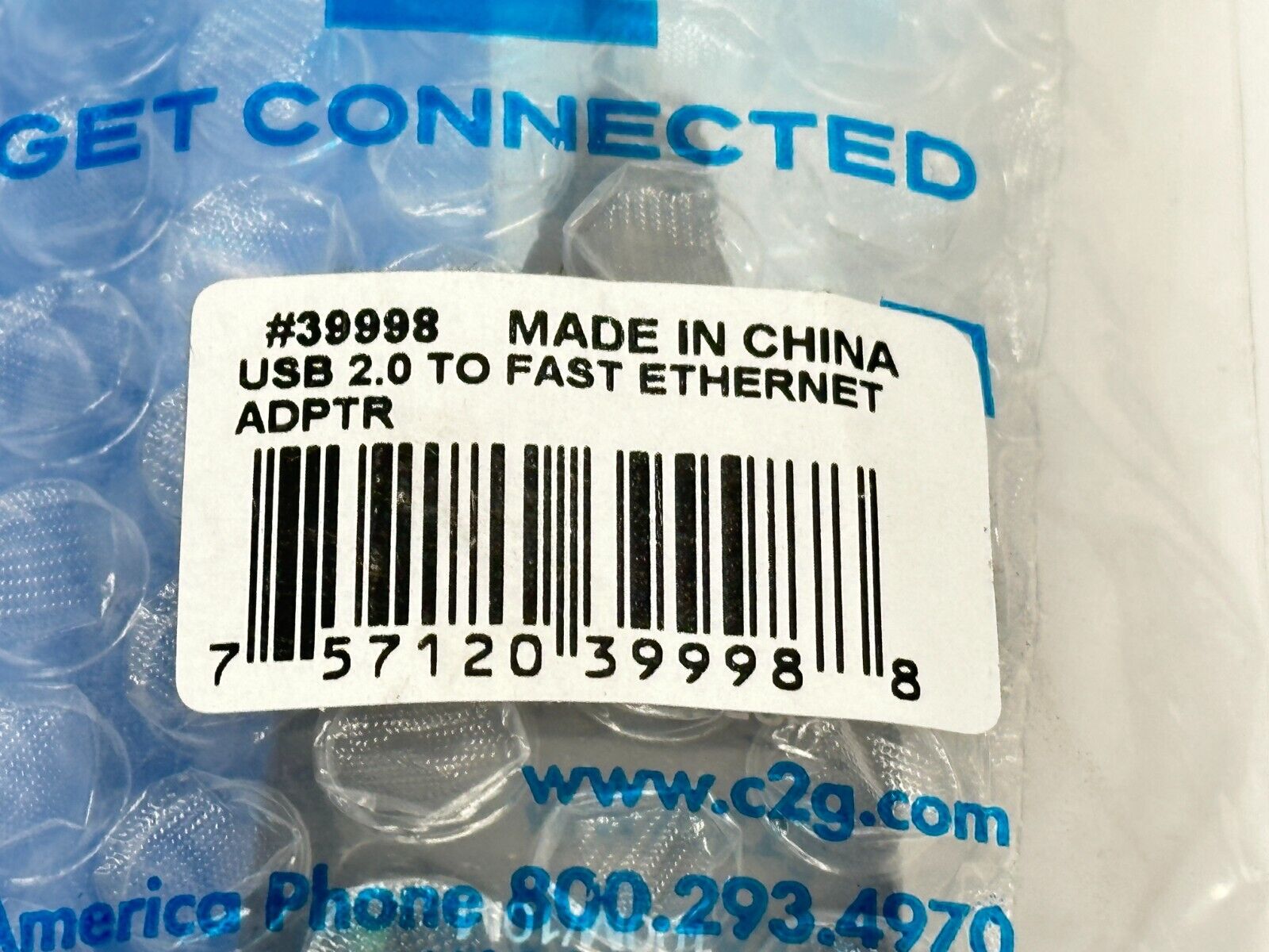 C2G 39998 USB 2.0 to Fast Ethernet Adapter - Maverick Industrial Sales