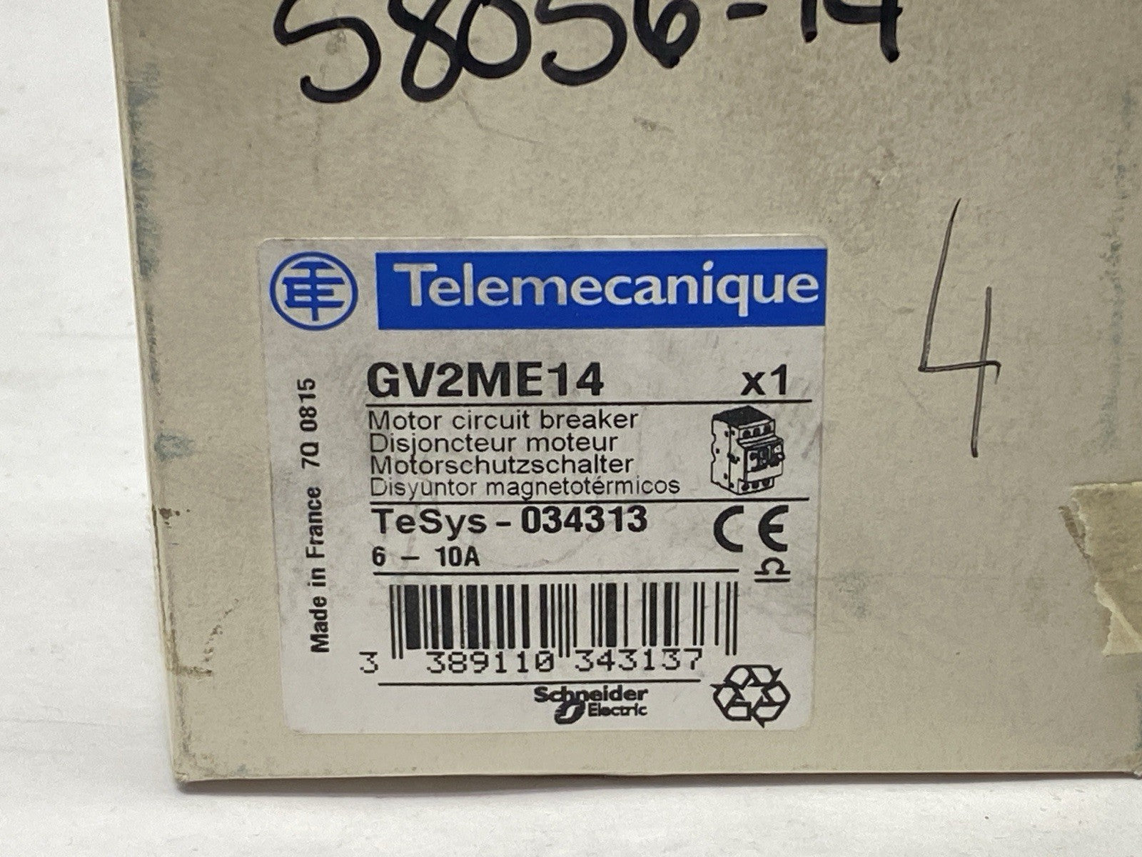 Schneider Electric GV2ME14 Telemecanique Motor Circuit Breaker 6-10A - Maverick Industrial Sales