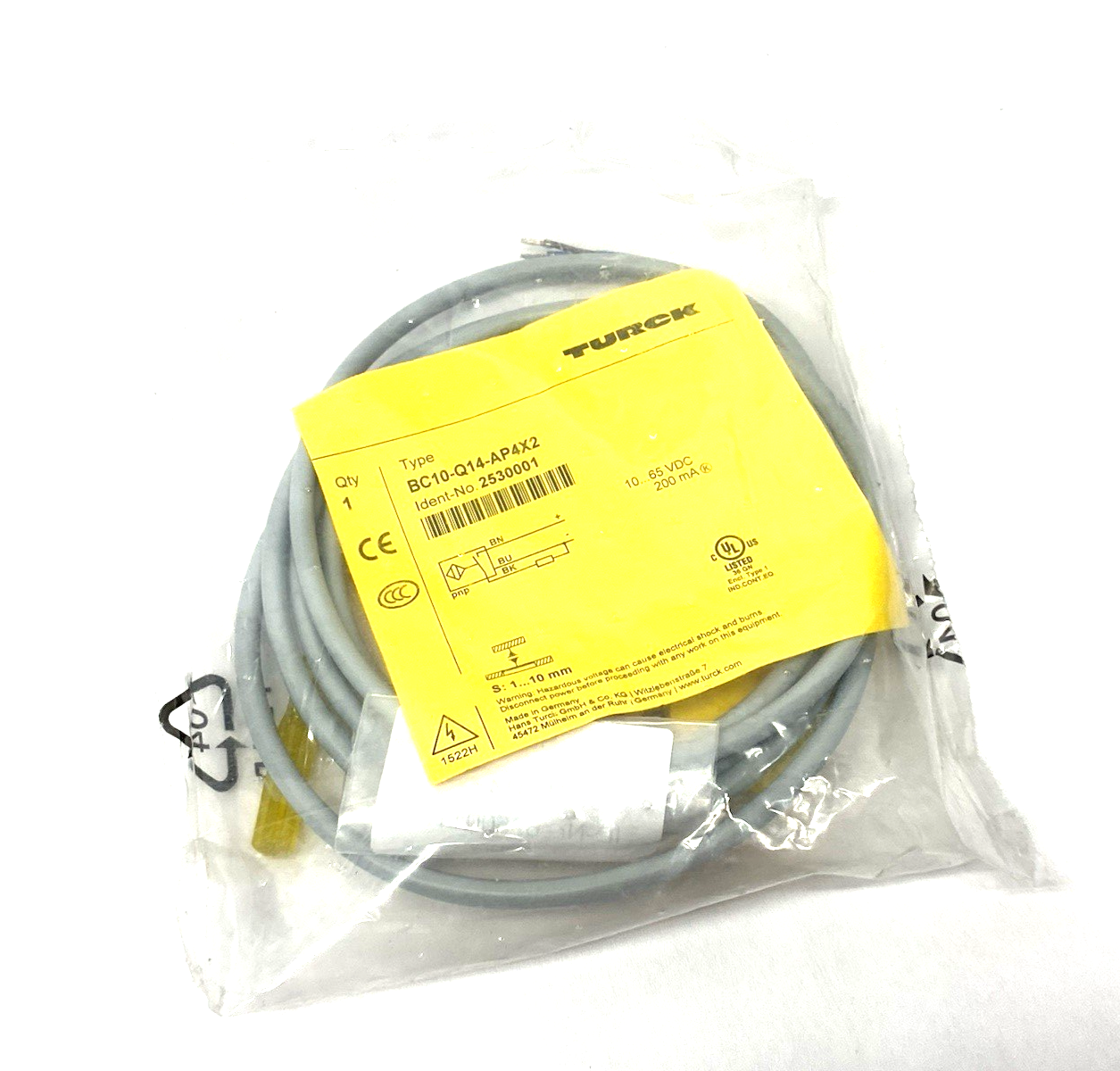 BC10-Q14-AP4X2 | Turck Rectangular Capacitive Sensor NO contact PNP output 2530001 - New - Maverick Industrial Sales