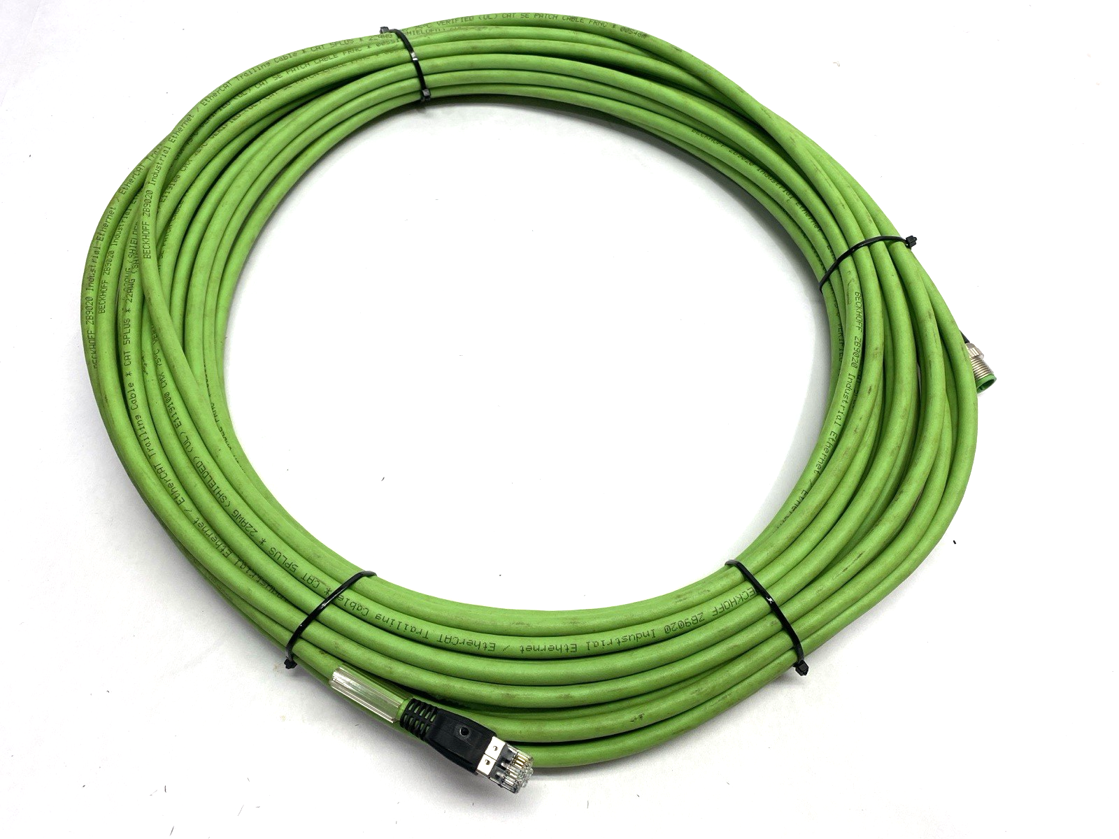 Beckhoff ZK1090-6191-0200 Double Ended EtherCat Cordset M12 M to RJ45 M 20m - Maverick Industrial Sales