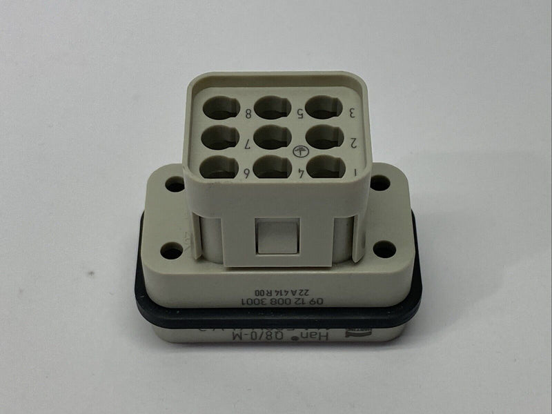 Harting Han Q 8/0 STI-C Heavy Duty Power Connector 8-Contacts 09 12 008 3001 - Maverick Industrial Sales