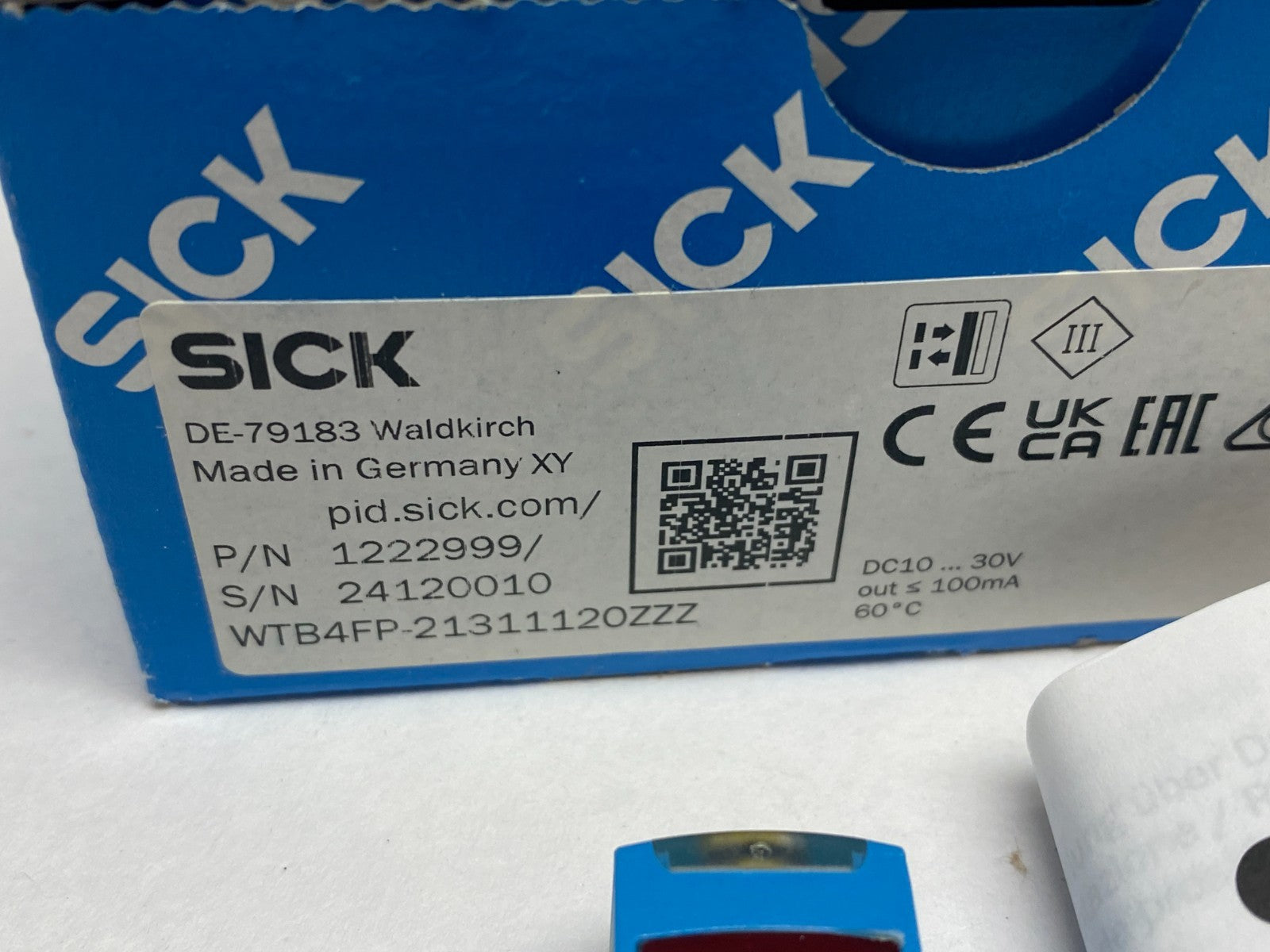 WTB4FP-21311120ZZZ | Sick Photoelectric Proximity Sensor, Background Supp. 1222999 - New – Open Box - Maverick Industrial Sales
