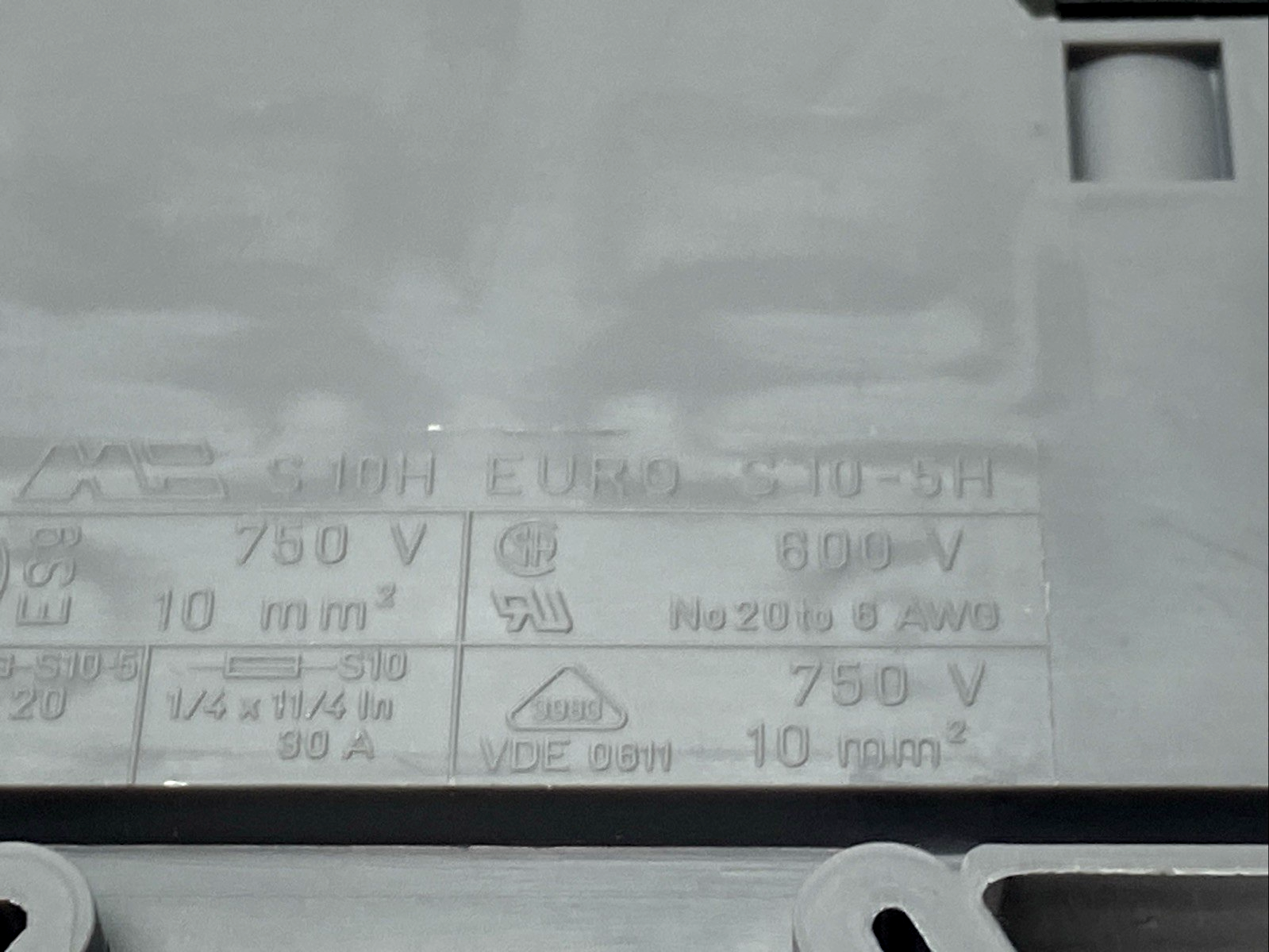 Morsettitalia S10H EURO S10-5H Fuse Holder DIN Rail Mount 30A 750V PKG OF 10 - Maverick Industrial Sales