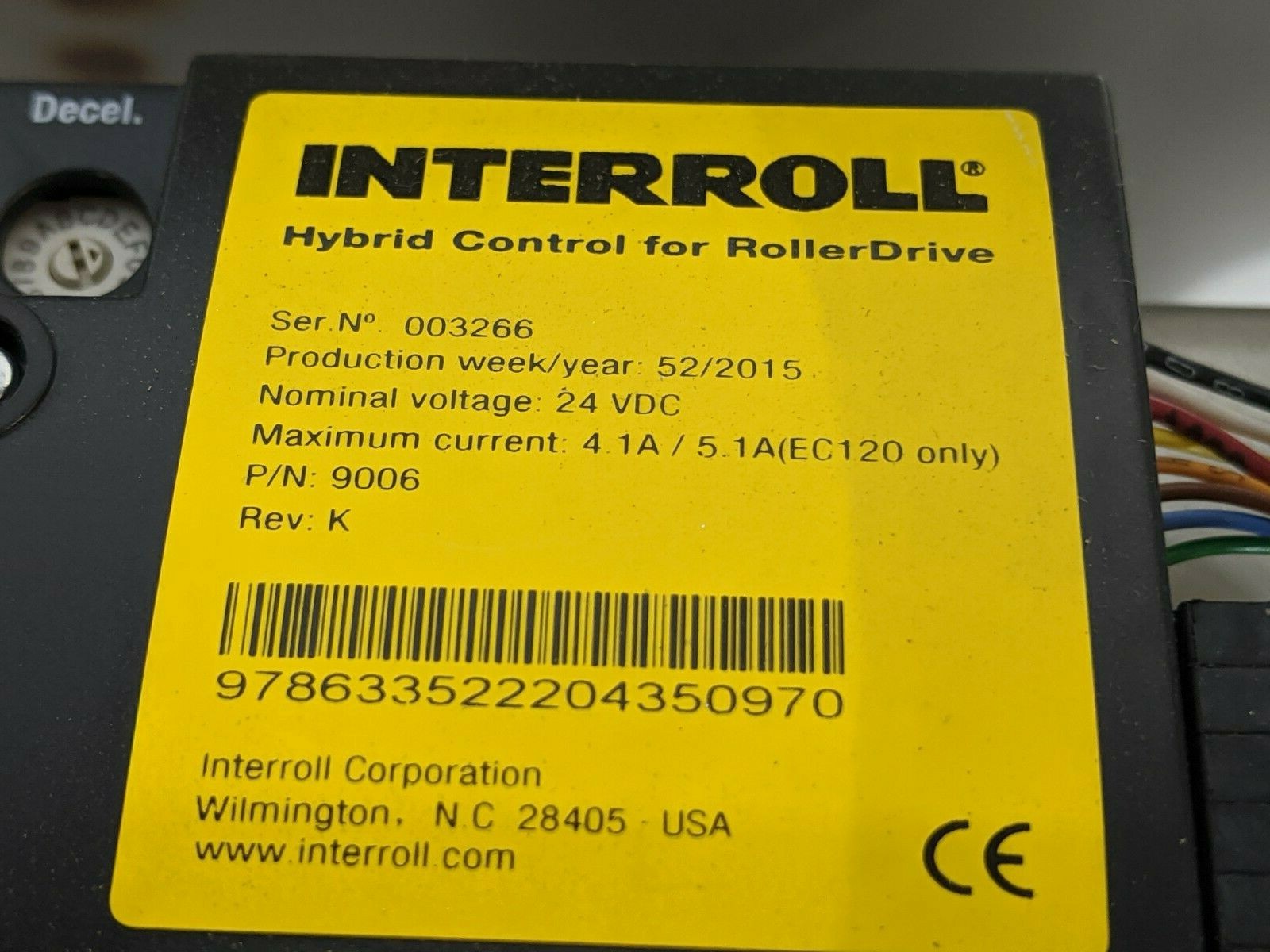 Interroll RollerDrive Lift Conveyor Module 9006 21-1/2” x 17-3/4”, 12" Rollers - Maverick Industrial Sales