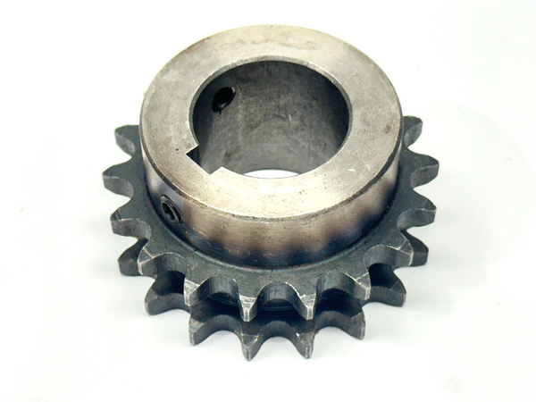 Double Roller Chain Sprocket 18 Teeth 1-3/8" Bore 3-1/8" OD 5/16" Key - Maverick Industrial Sales