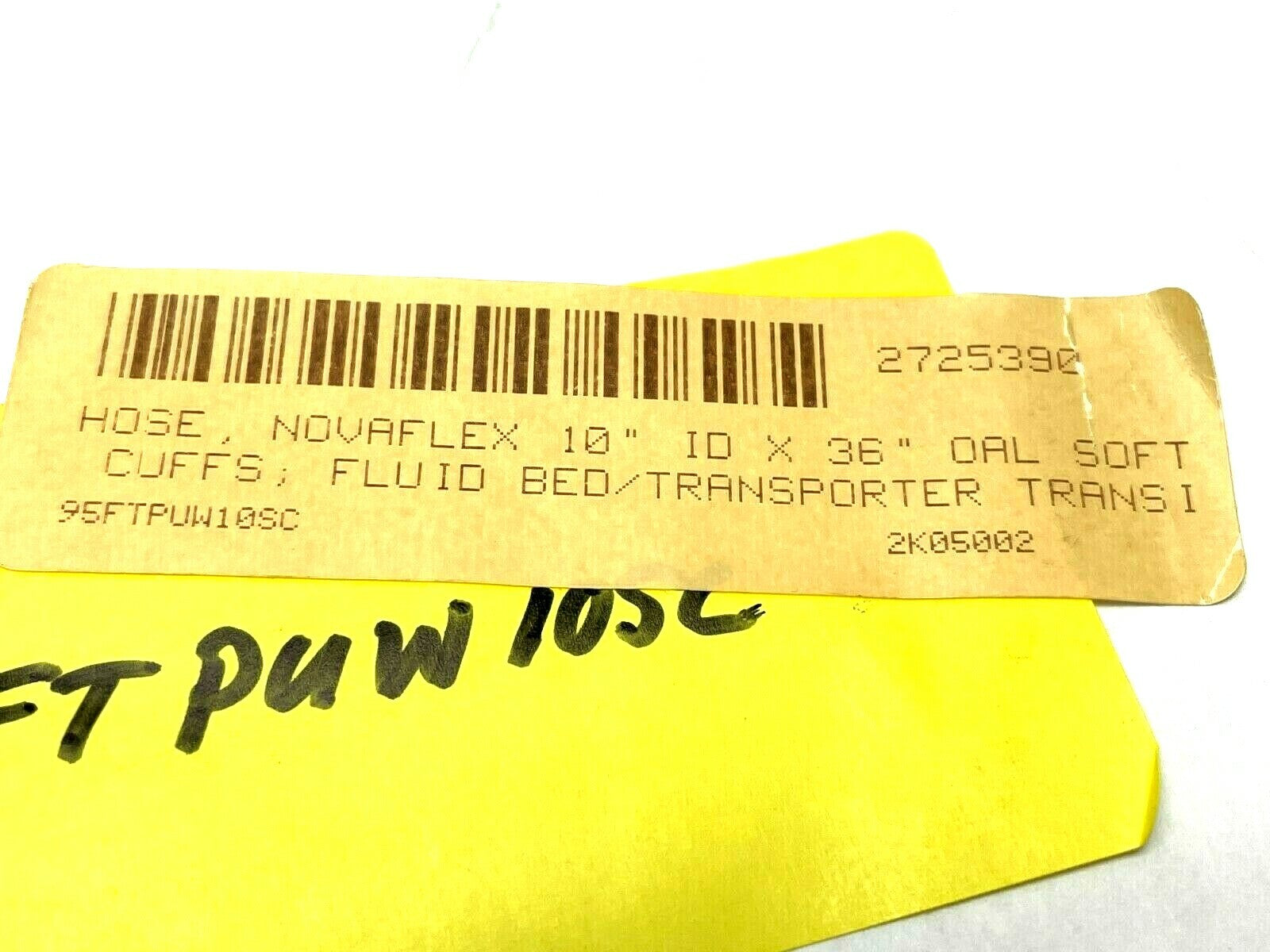 Novaflex Hose 10" ID X 36" OAL Soft Cuffs - Maverick Industrial Sales