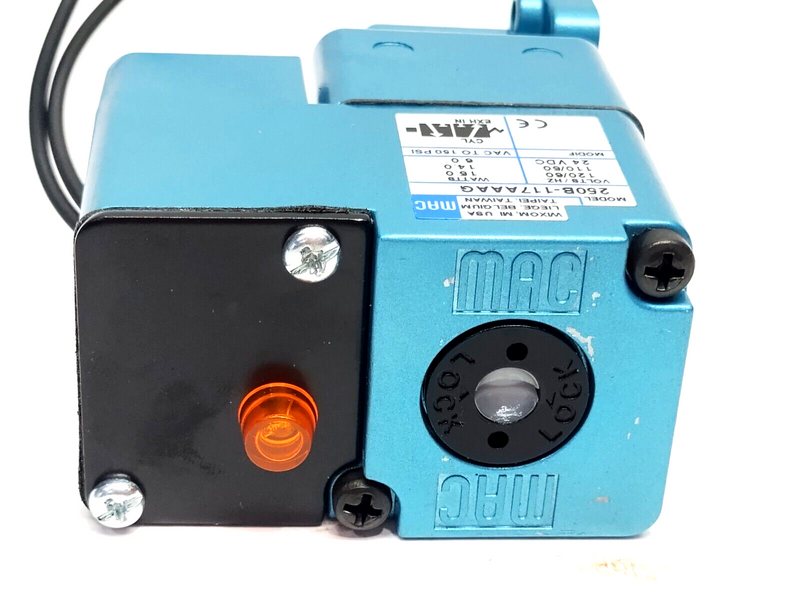 Mac Valves 250B-117AAAG Valve-less Base Solenoid 120VAC 15W 24VDC 6W 150PSI - Maverick Industrial Sales