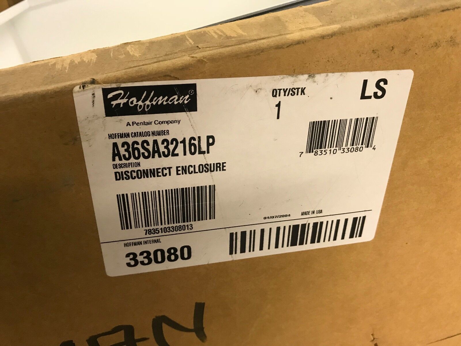 Hoffman A36SA3216LP Disconnect Enclosure w/ Handle Type 12 36"x32"x16" 33080 - Maverick Industrial Sales