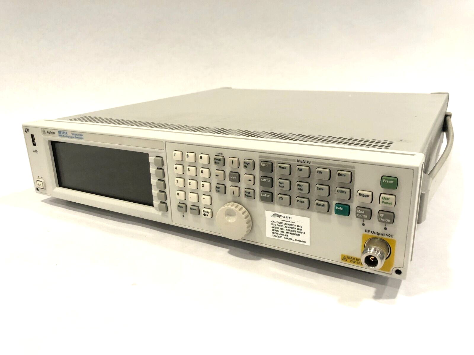 Agilent N5181A MXG Analog Signal Generator, 100 kHz - 3 GHz, MY49060928 - Maverick Industrial Sales