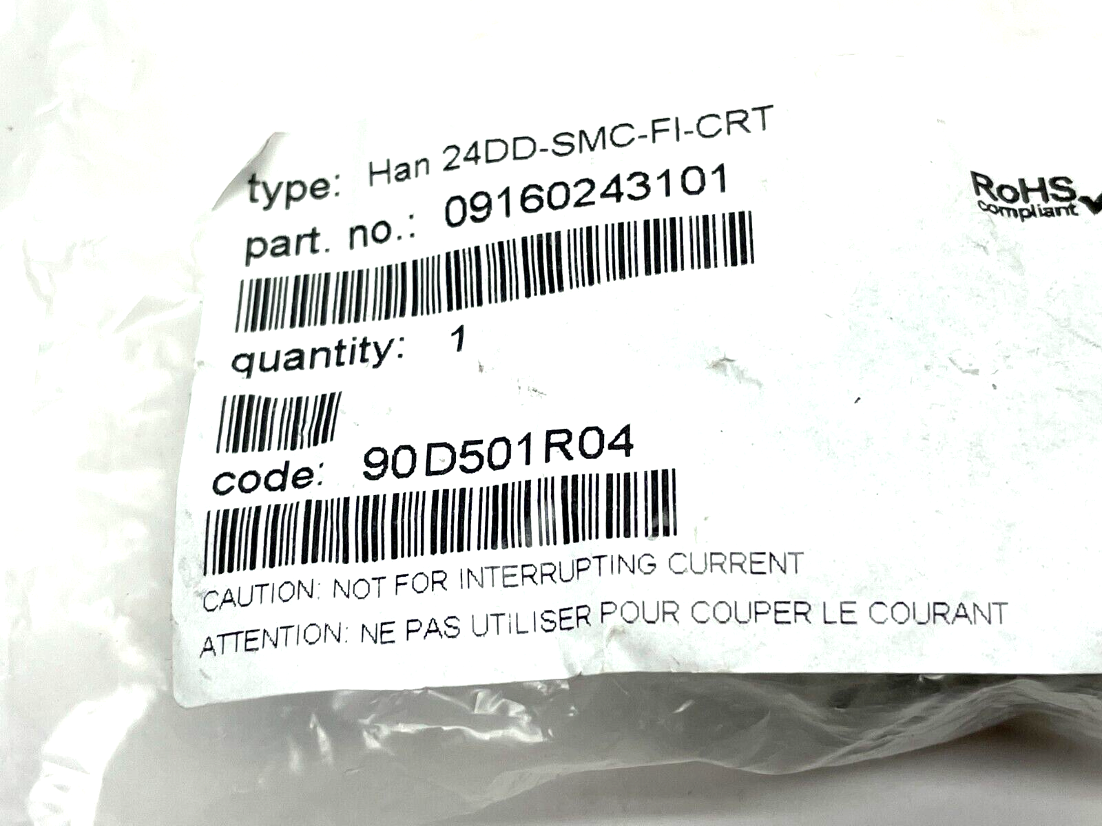 Harting Han 24DD-SMC-FI-CRT Industrial Connectors 09 16 024 3101 - Maverick Industrial Sales
