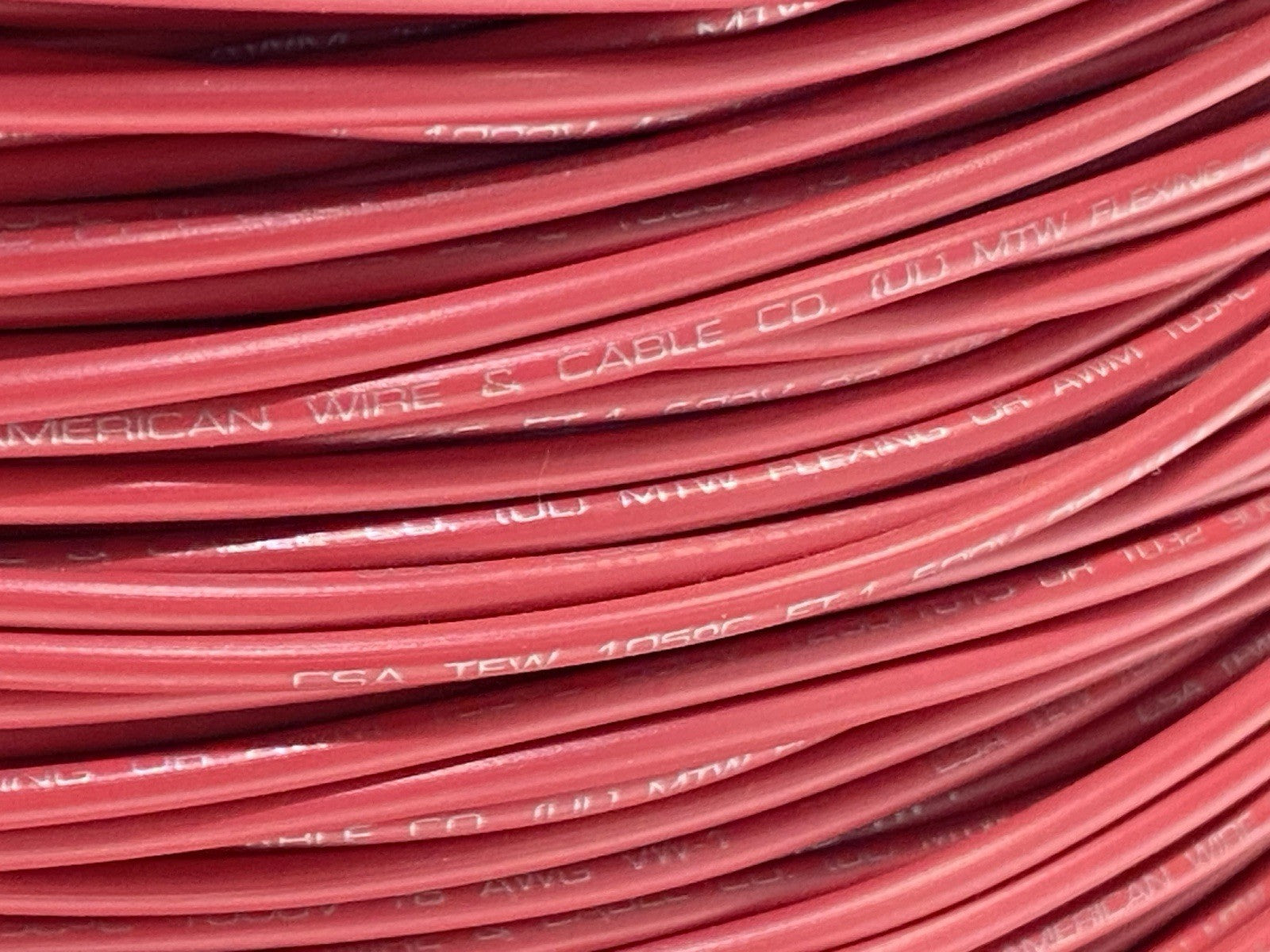 MTW-18G-03 | American Wire And Cable 18 AWG Hook Up Wire Type MTW Red 1800ft Roll - New – Open Box - Maverick Industrial Sales
