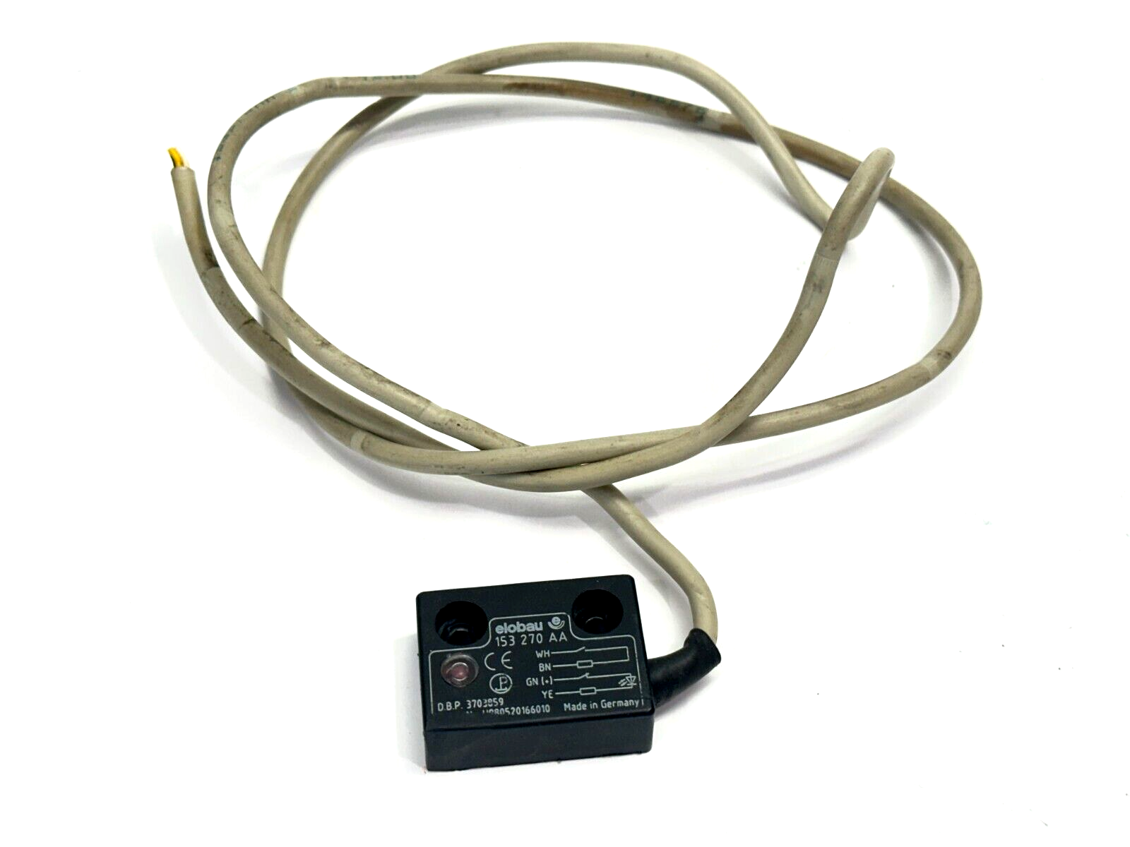 153270AA CUT CORD | Elobau 153270AA Magnetically Actuated Safety Sensor 20" Flying Leads CUT CORD - Used - Maverick Industrial Sales