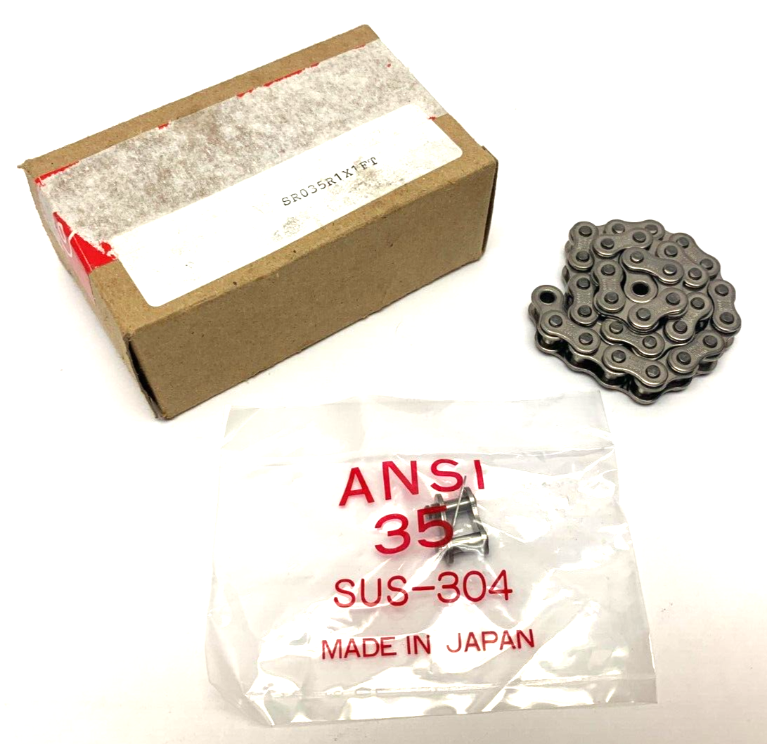 HHK Chain SR035R1X=1FT Stainless Steel Roller Chain Link 1' - Maverick Industrial Sales