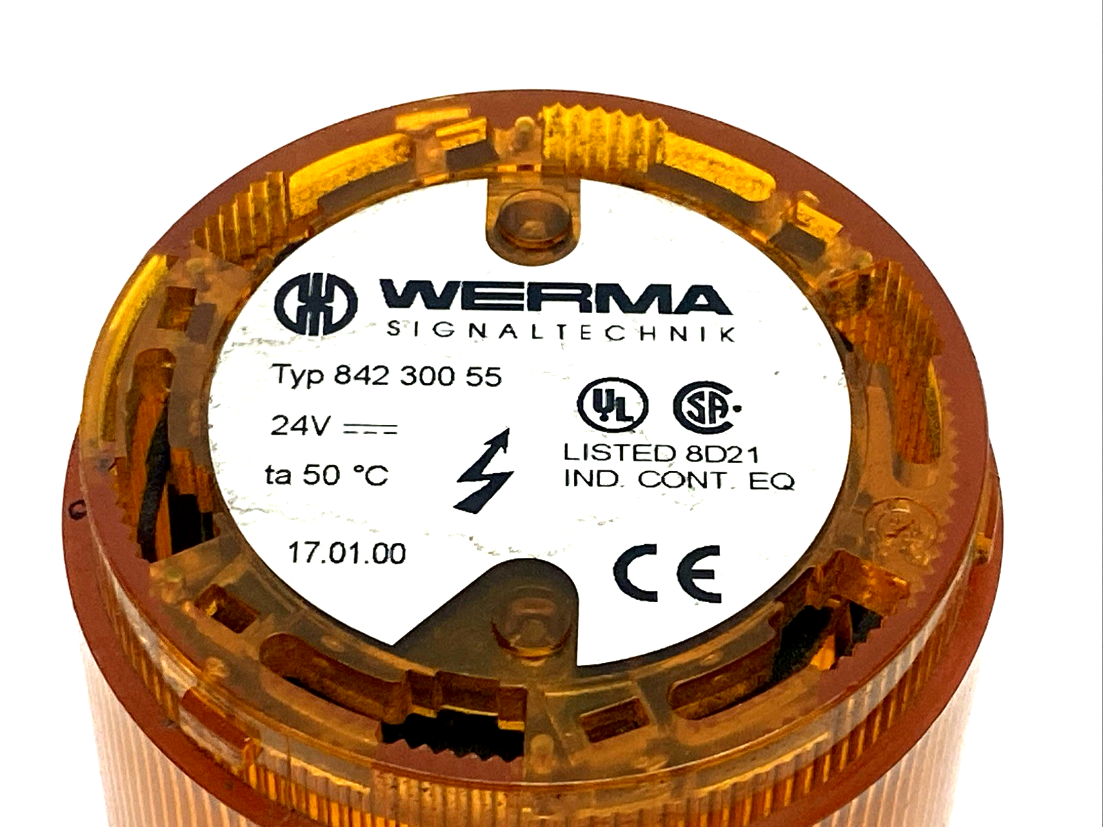 Werma 84230055 Stack/Tower Light Module, Flashing Amber, 70mm 24VDC - Maverick Industrial Sales