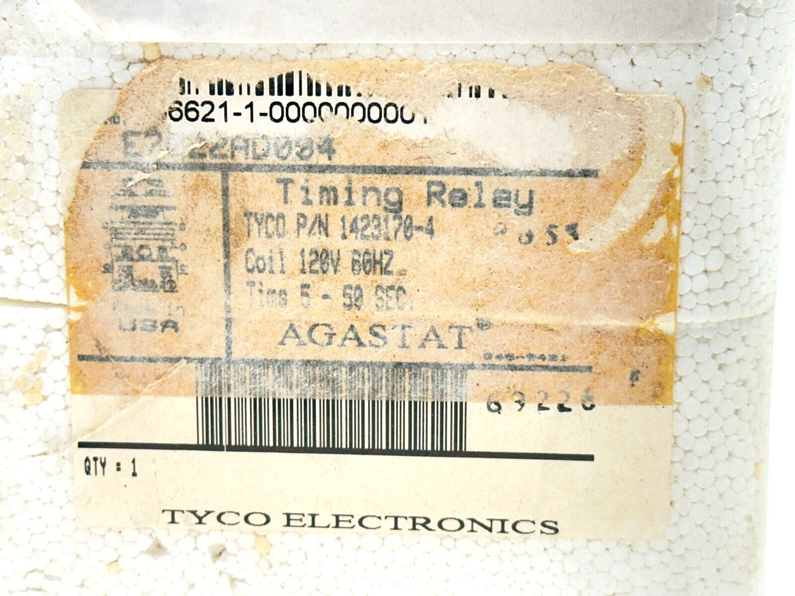 Tyco 1423170-4 Agastat Timing Relay Model E7022AD004 5-50 Second Delay 120V Coil - Maverick Industrial Sales