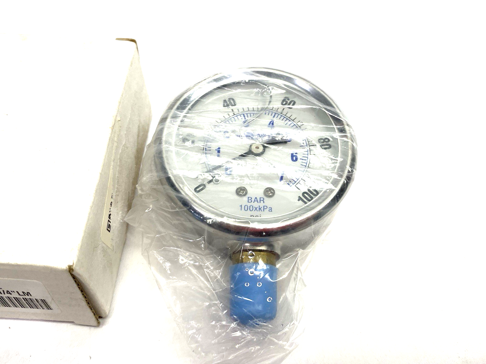 ICO300-101-100L | Spray Systems Pressure Gauge 2.5" Face 0-100psi, 1/4" LM - New – Open box - Maverick Industrial Sales