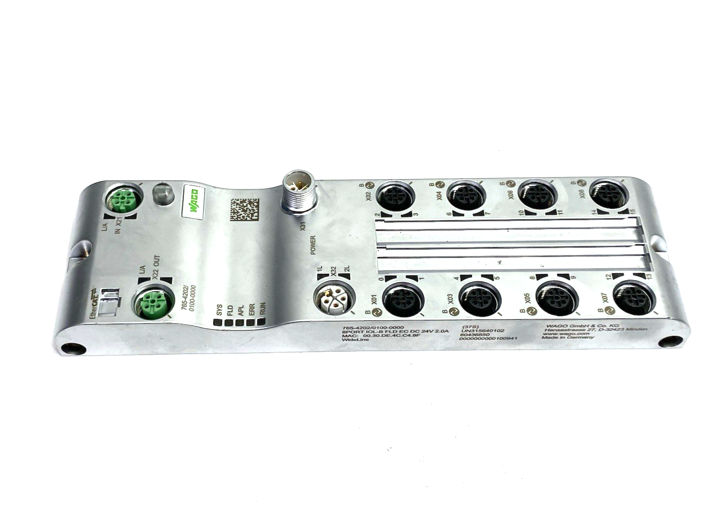 765-4202/0100-0000 | Wago 8-Port-IO-Link Master Class B EtherCAT WideLine 16-Chan - Used - Maverick Industrial Sales