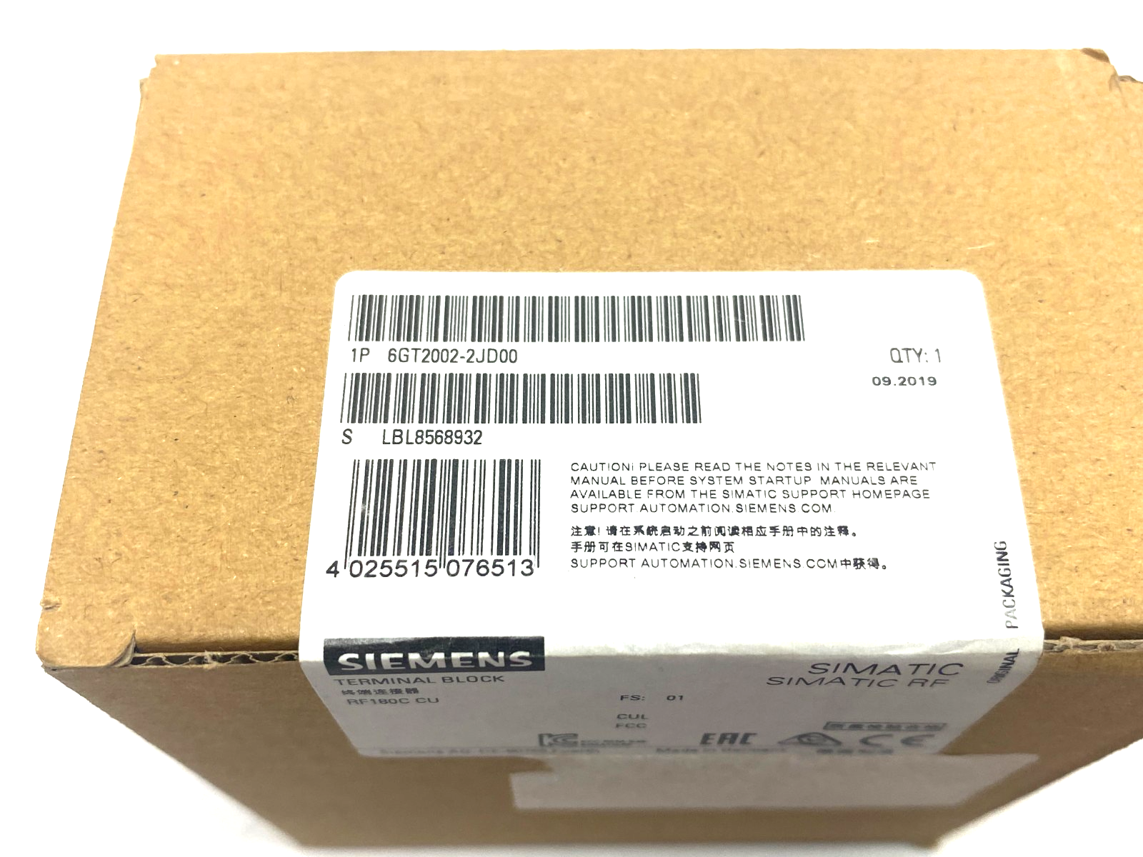 Siemens 6GT2002-2JD00 SIMATIC RF Ethernet Connection Terminal, RF180C CU - Maverick Industrial Sales