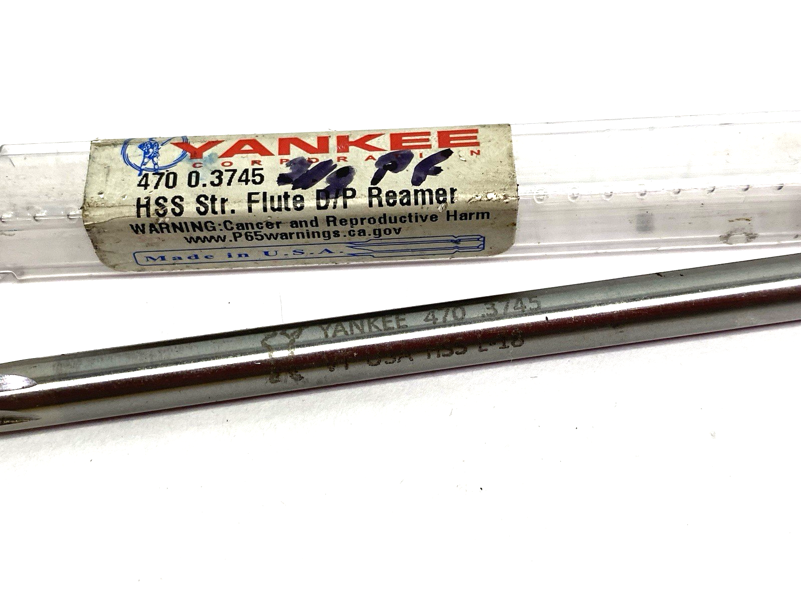 470 0.3745 | Yankee Straight Flute D/P Reamer HSS 0.3745 Dia - New – Open box - Maverick Industrial Sales