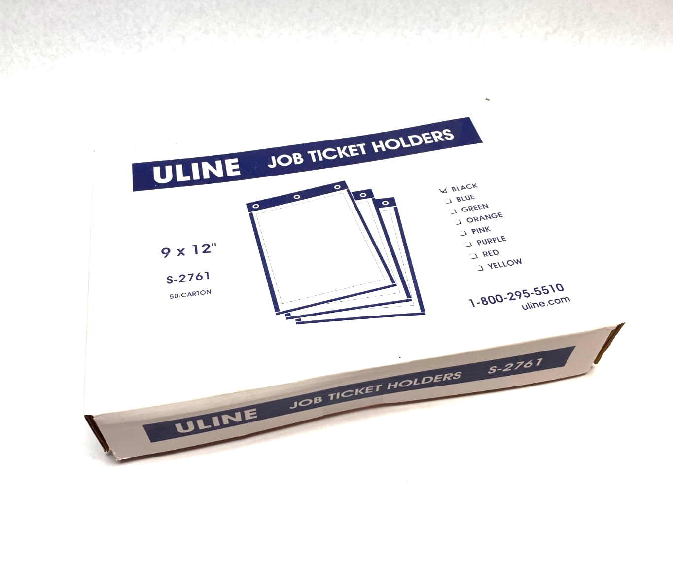 ULine S-2761 Black Job Ticket Holders 9" x 12" PKG OF 50 - Maverick Industrial Sales