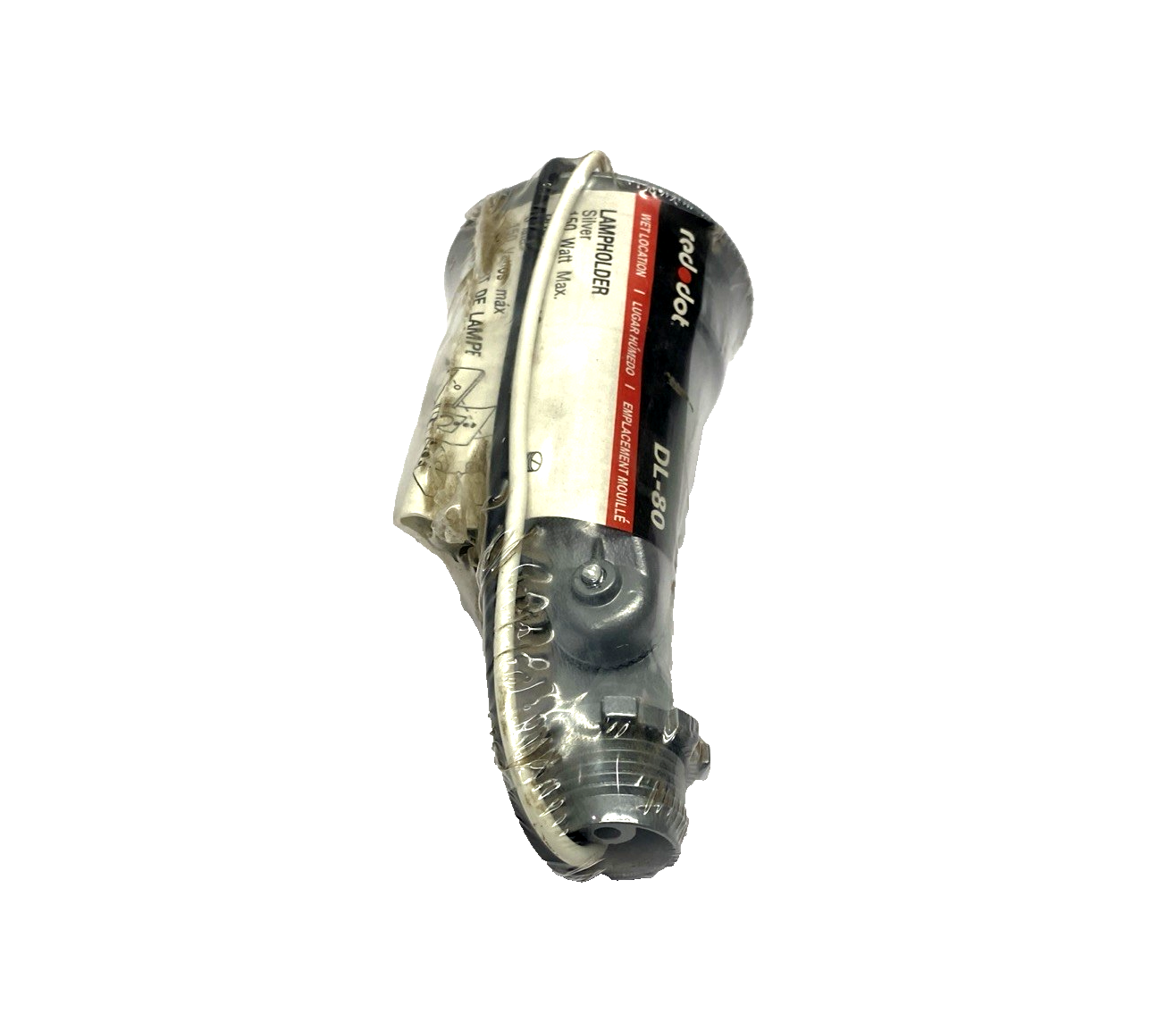 DL-80 | Red Dot DRY-TITE Lamp, 150W Medium Base, Open Fitter Housing, Silver - New - Maverick Industrial Sales