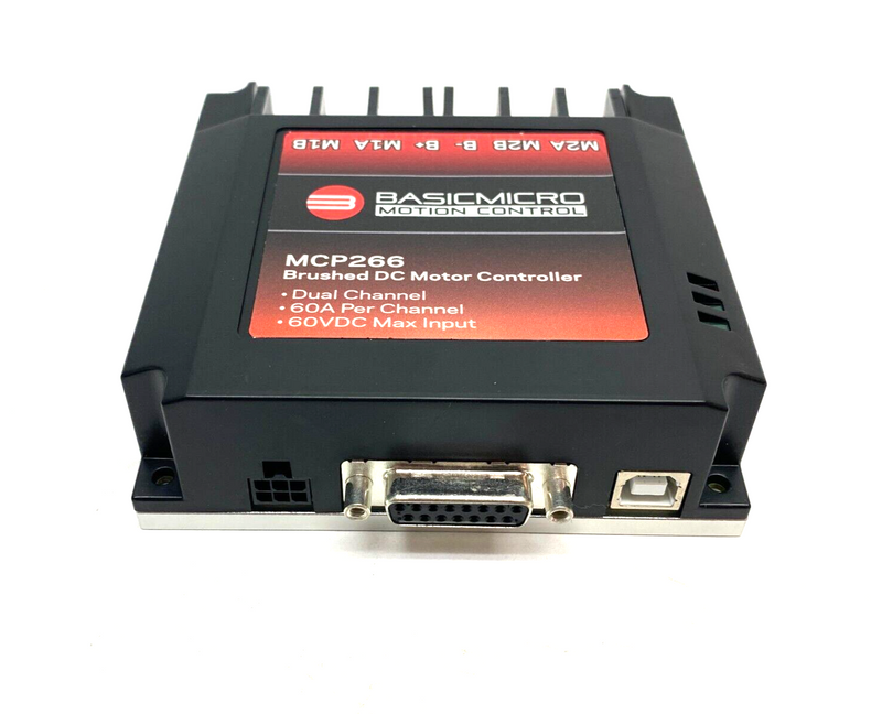 Basicmicro MCP266 Dual 60A, 60VDC Advanced Brushed DC Motor Controller - Maverick Industrial Sales