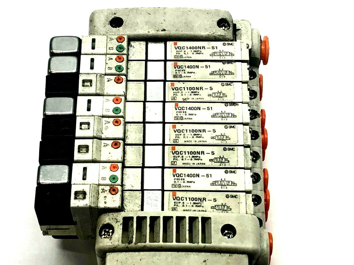 VV5QC11-08CMFD0-R | SMC Manifold Valve w/ Solenoids 0.7MPa 24VDC - Used - Maverick Industrial Sales