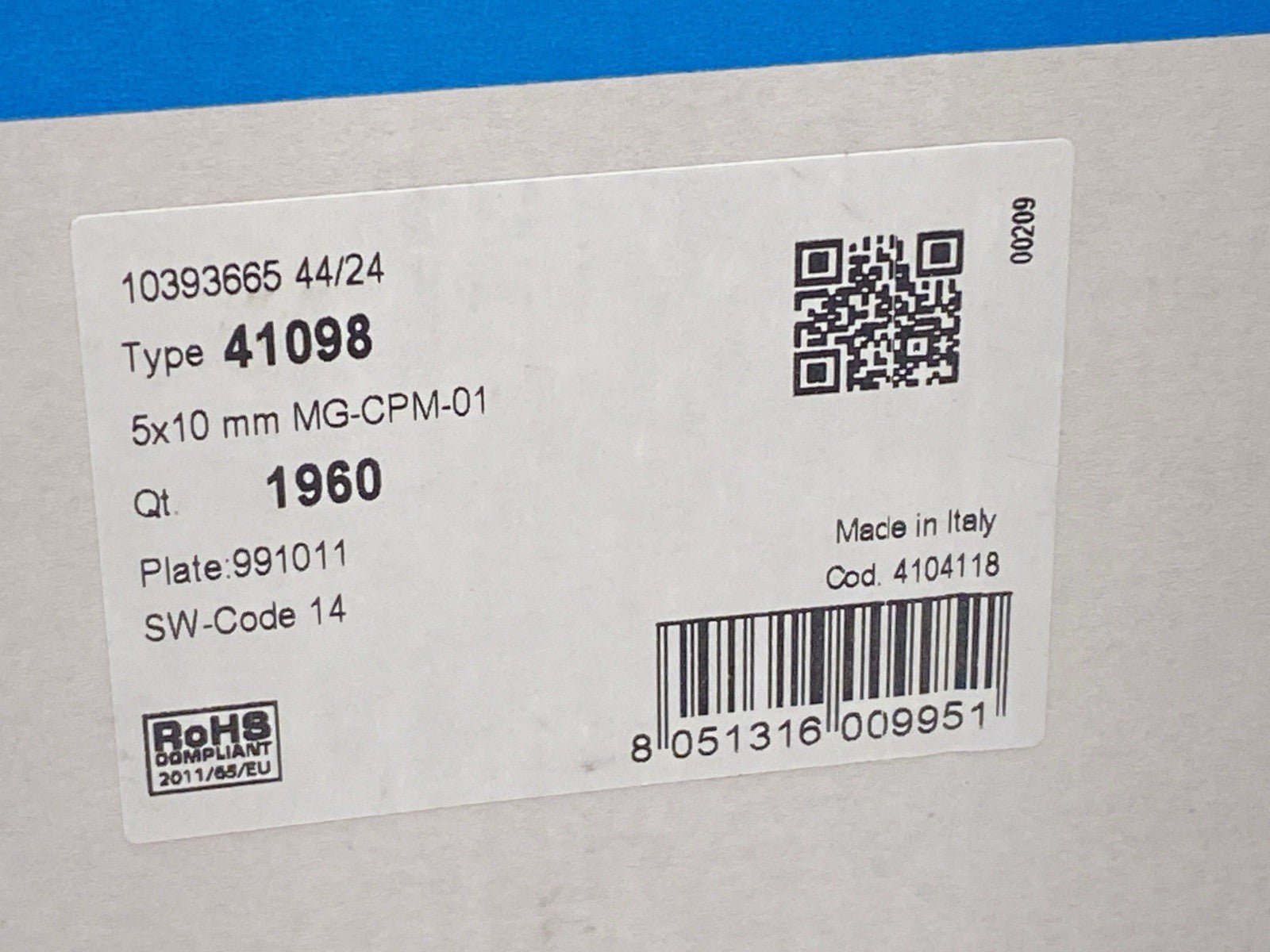 Cembre 41098 Terminal Block Tags MG-CPM-01 QTY OF 1960 - Maverick Industrial Sales