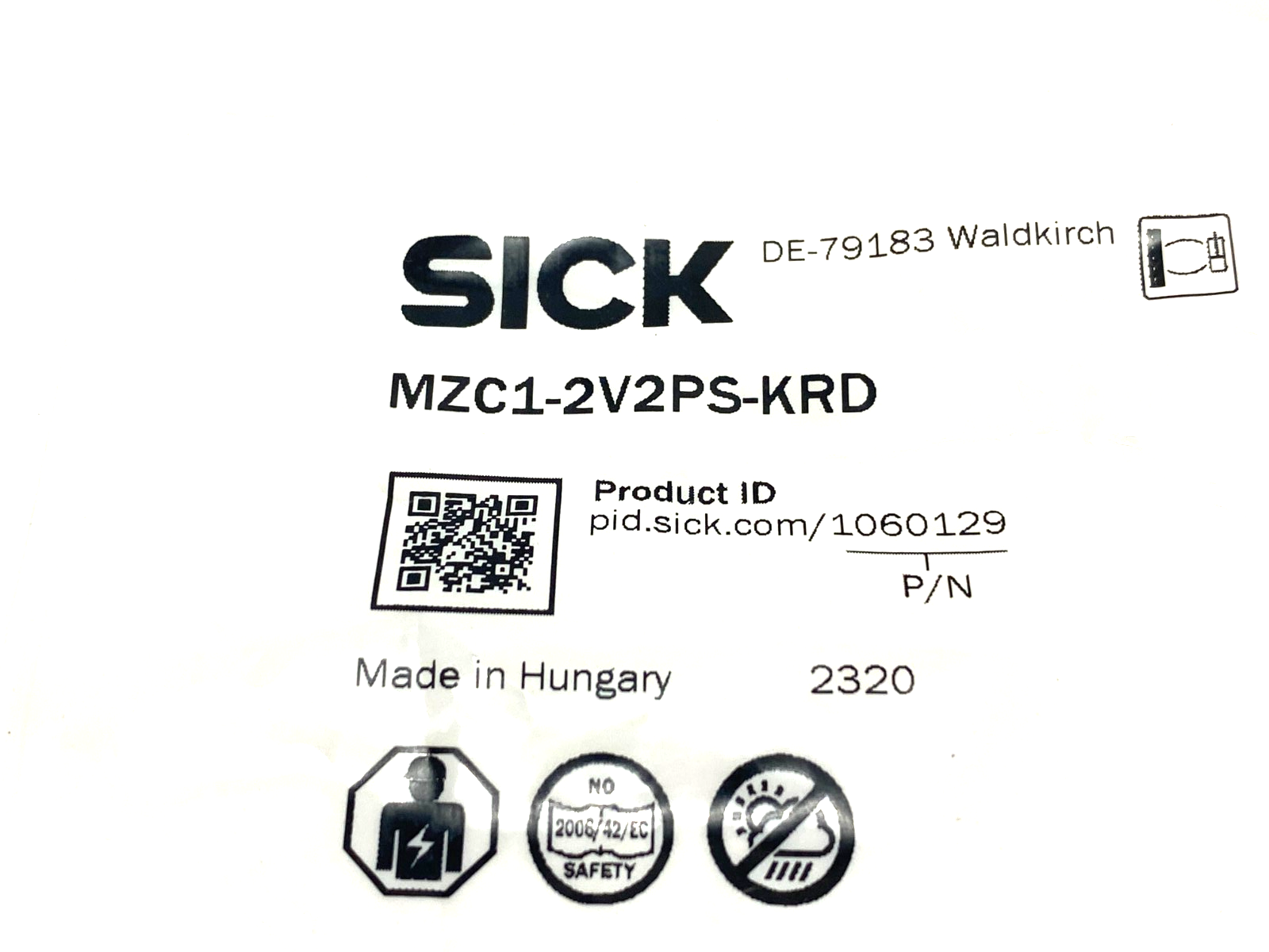 Sick MZC1-2V2PS-KRD Cylinder Sensor M8 Connector 10-30VDC 1060129 - Maverick Industrial Sales