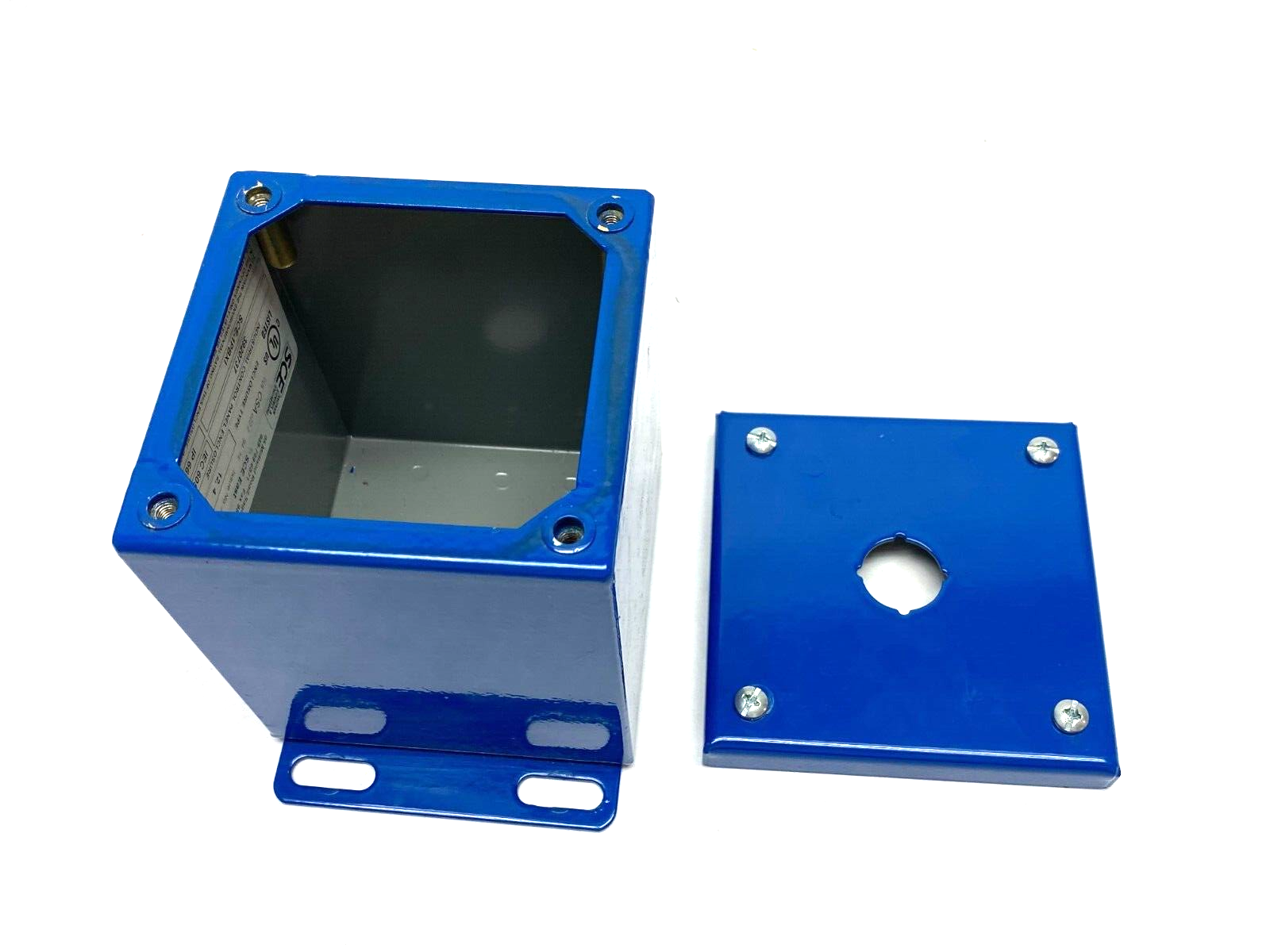 Saginaw Control & Engineering SCE-1PBXI Pushbutton Enclosure 4" x 4" Blue Steel - Maverick Industrial Sales