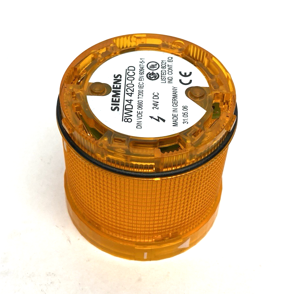 Siemens 8WD4420-0CD SIRIUS Single-Flash Light Element, Yellow/Amber 24VDC - Maverick Industrial Sales