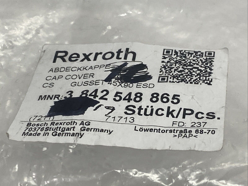 Bosch Rexroth 3842548865 Cap Cover Gusset 45X90 ESD Black LOT OF 19 - Maverick Industrial Sales