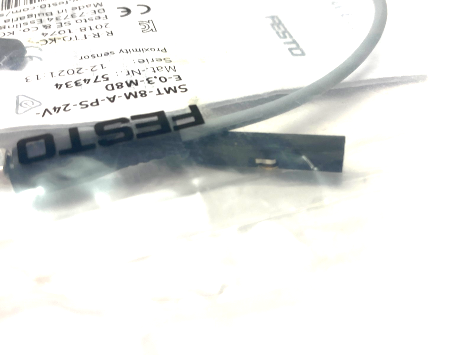 Festo SMT-8M-A-PS-24V-E-0,3-M8D Proximity Sensor M8 3-Pin PNP 574334 - Maverick Industrial Sales