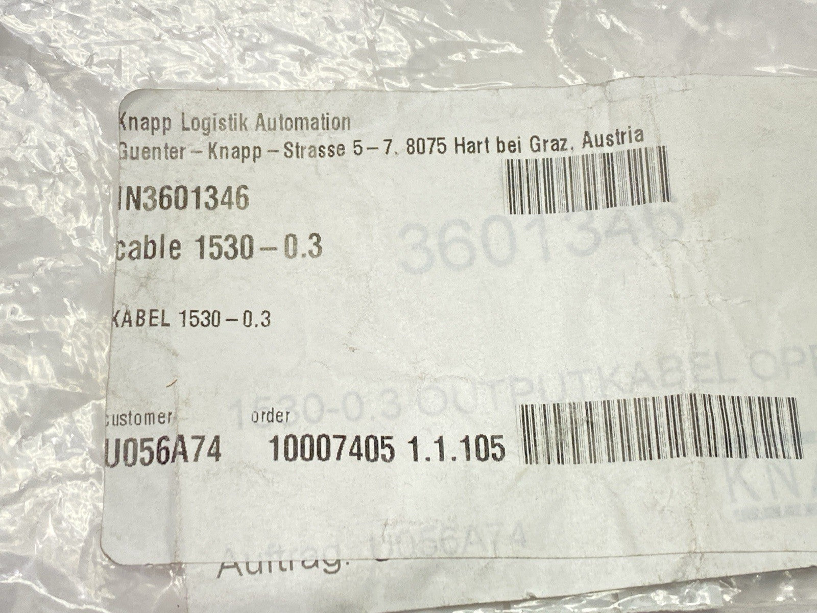 Knapp 3601346 Output Cable 1530-0.3 - Maverick Industrial Sales