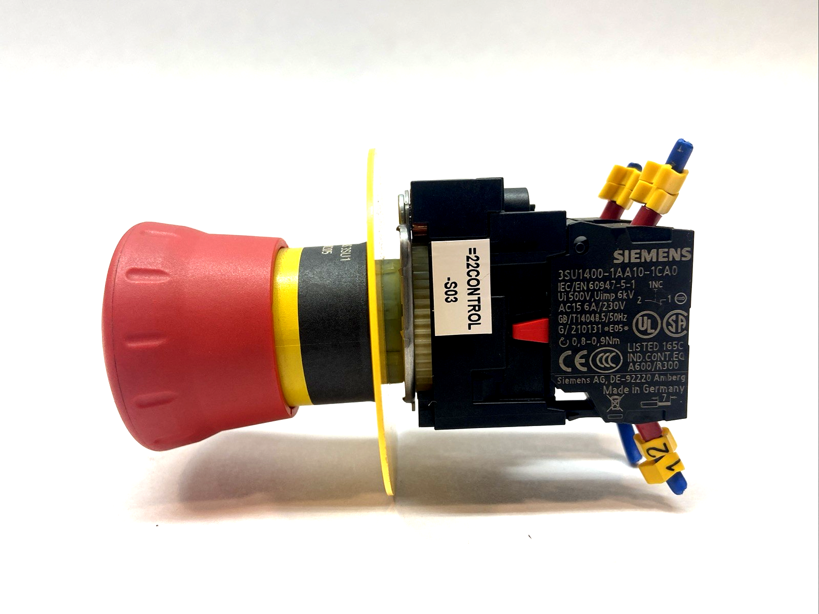 3SU1100-1HB20-1CG0 | Siemens Emergency Stop Red Mushroom Button - Used - Maverick Industrial Sales