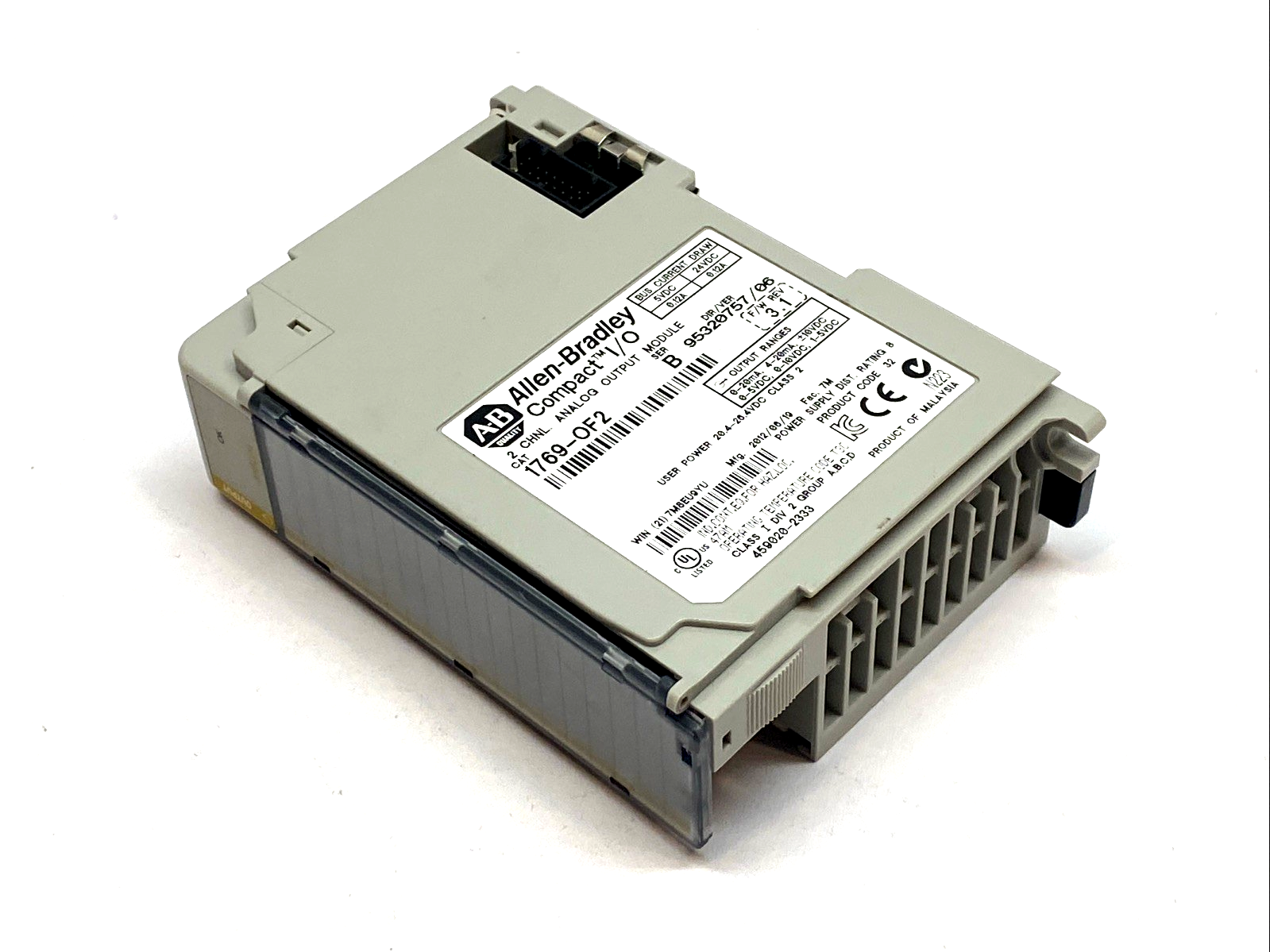 1769-OF2 | Allen-Bradley Analog Output Module 2-Ch 0–10V 4–20mA SER B - For parts or not working - Maverick Industrial Sales