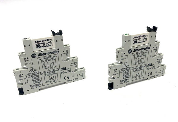 Allen Bradley 700-HLT1Z24 Terminal Block Relay 700-TBR24 24VDC 6A Relay LOT OF 2 - Maverick Industrial Sales