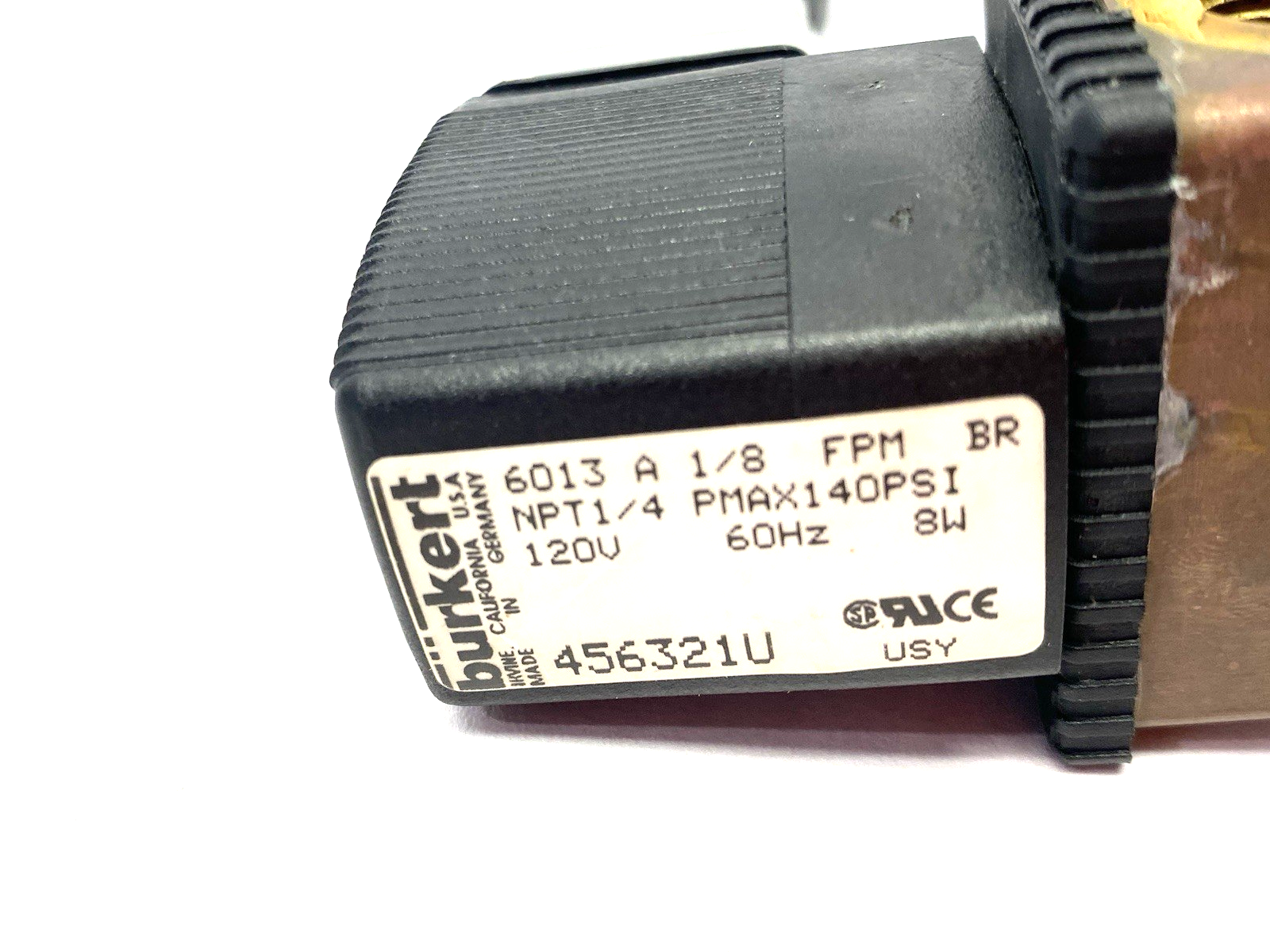 Burkert 6013 A 1/8 FPM BR NPT1/4 Direct Acting 2-Way Plunger Valve - Maverick Industrial Sales
